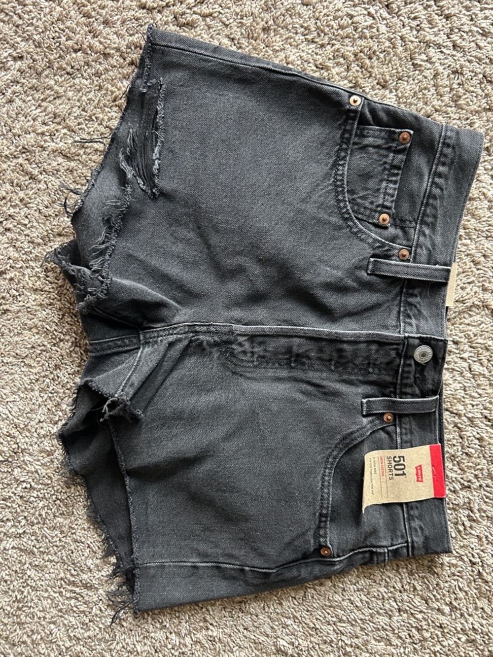 Levi's Women's 501 Original Shorts - Black 28 - Picture 6 of 9